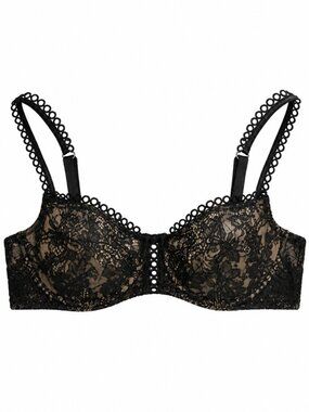 💖 2/40 Victoria’s Secret Black Lace Unlined Balconette Bra 36C